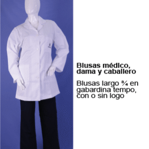 BLUSA/BATA MEDICO DAMA SENCILLA En gabardina